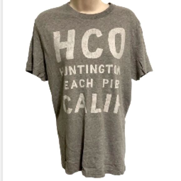 HOLLISTER HCO Huntington Beach Pier California Gray Grey Youth Inisex Large - Picture 1 of 14